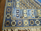7' X 10' 5" Handmade Moroccan Urban Rabat Wool Carpet Blue Area Rug