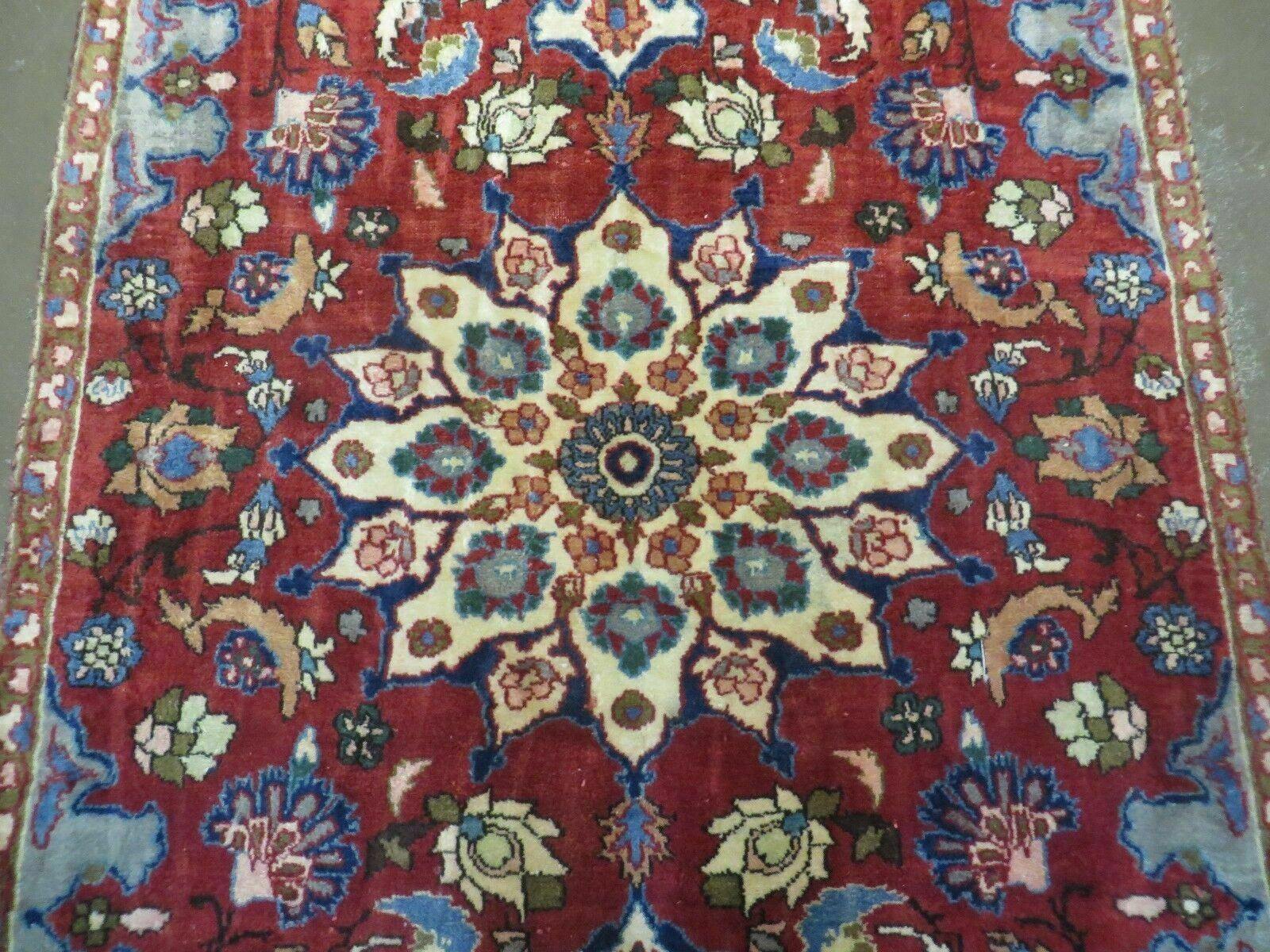 4' X 6' Antique Handmade India Floral Oriental Wool Rug Vegetable Dyes #120