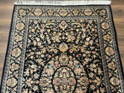 Sino Persian Rug 4x6, Very Fine 260 KPSI, Floral Medallion, Hand Knotted Wool Carpet