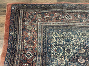 Antique Persian Bidjar Rug 8x15 – Navy Blue, Herati Pattern, Early 20th Century