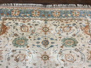 Turkish Oushak Rug 9x10, Farmhouse Rug, Beige & Light Blue
