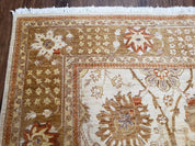 8x10 Oushak Rug, Pakistani Peshawar Wool Carpet, Beige Tan