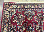 Karastan Rug 4.6 x 6 Lanamar Sarouk #5528, Red Wool Karastan Oriental Carpet, Discontinued, Antique, Wool Pile