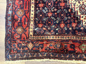 Antique Persian Kurdish Senneh Rug 4x5 Tribal Carpet Wool Geometric Medallion