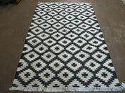 4' X 6' Hand Woven Wool Rug Contemporary Kilim Dhurrie Modern Oriental Area Rug