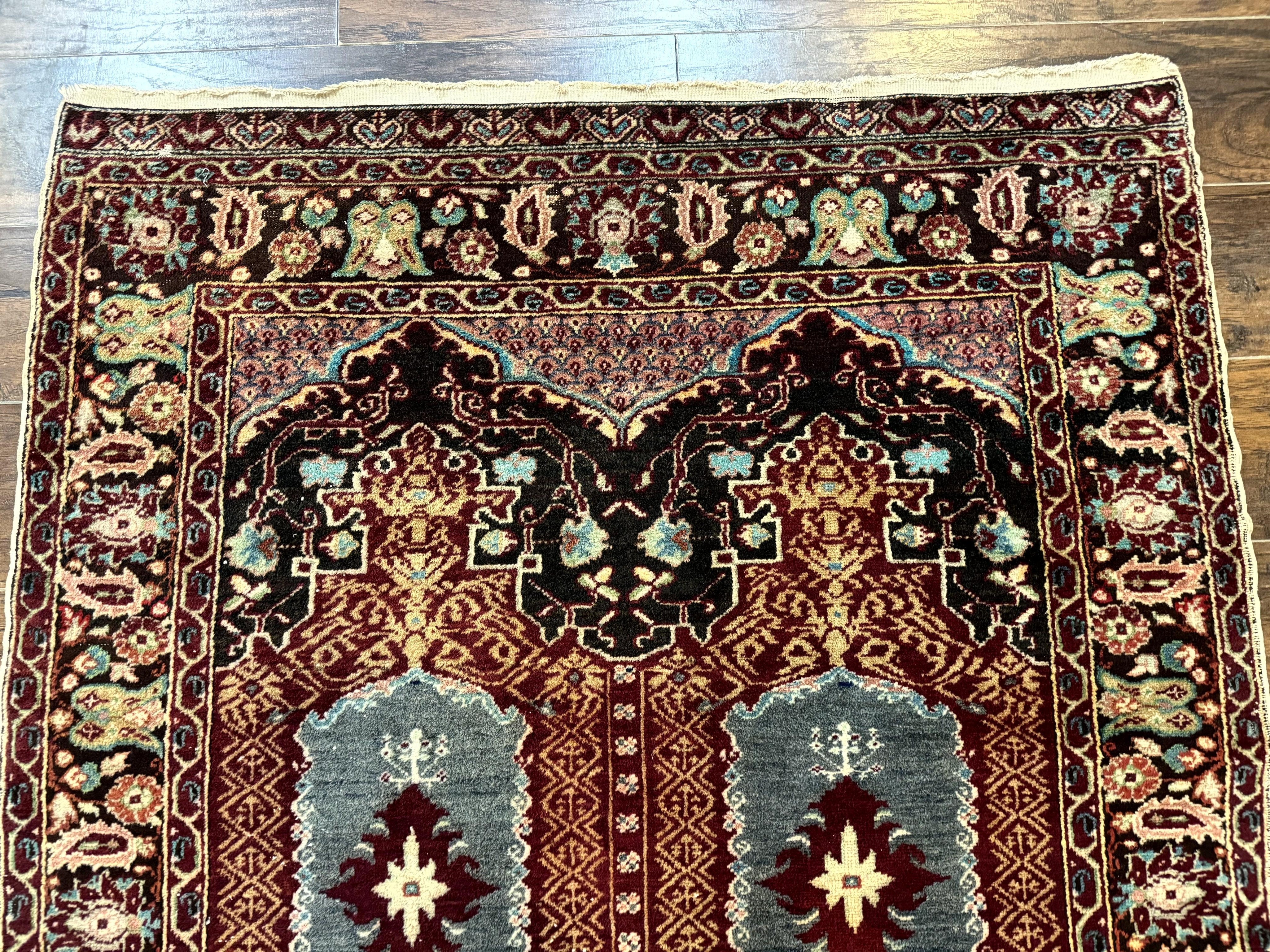 Antique Turkish Rug 4x6, Unique Rare Carpet