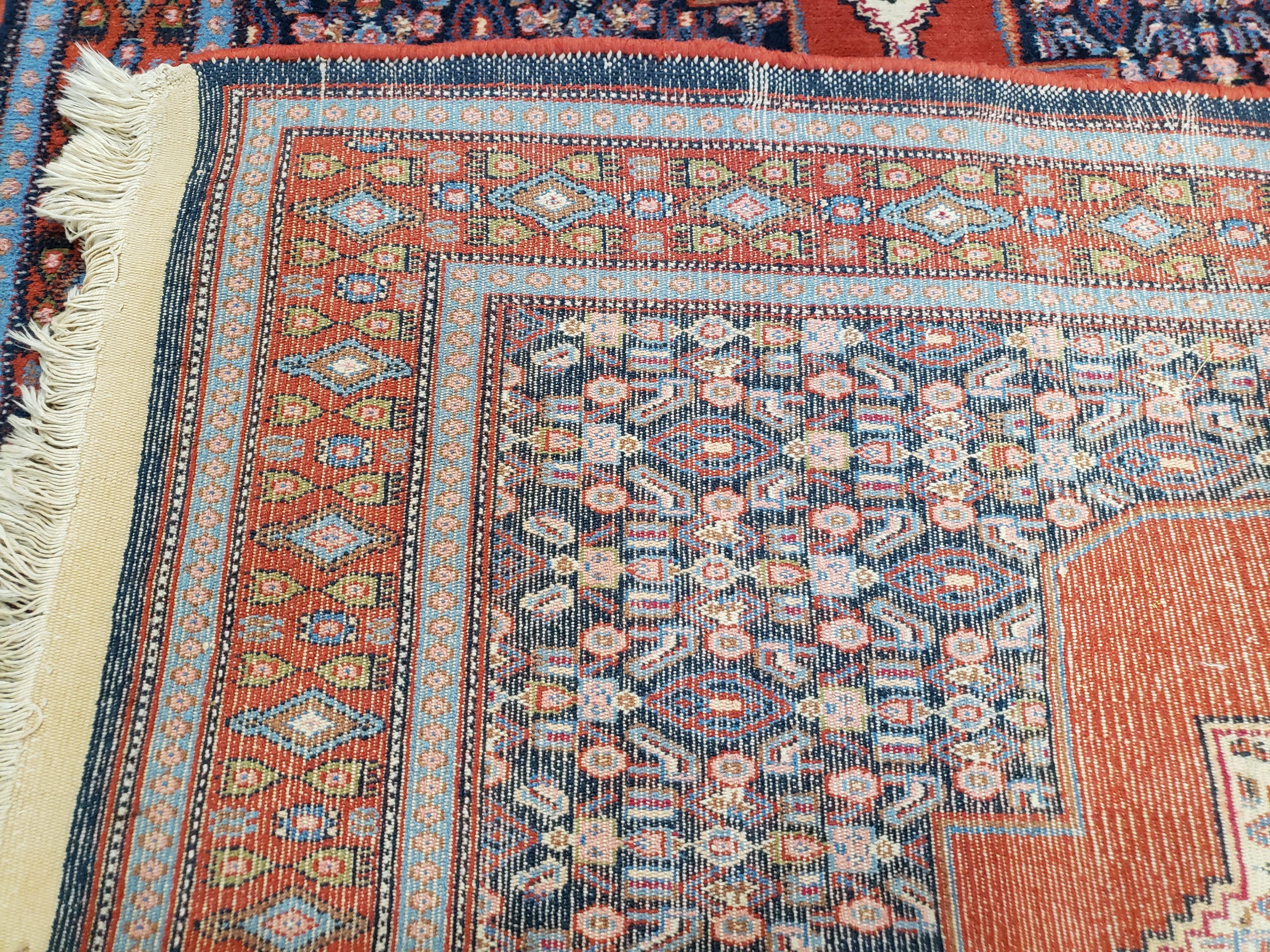 4x6 Western Kurdistan Kurdish Carpet Senneh Wool Area Rug Veg Dyes Red Blue Nice