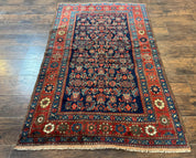 Antique Persian Tribal Rug 4x6, Kurdish Rug