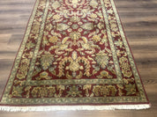 Indo Persian Mahal Rug 4x6, Floral Allover Pattern, Maroon