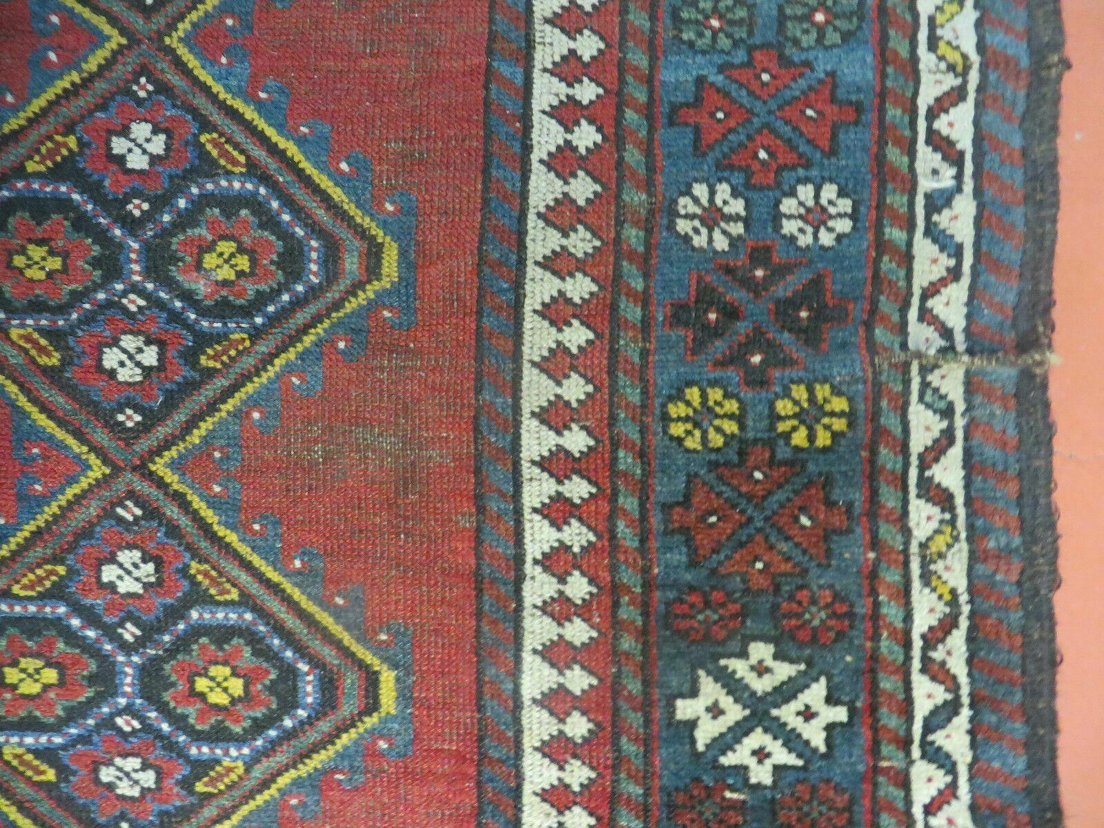 3' X 6' Antique 1920s Handmade Caucasian Karabagh Ganjeh Talesh Wool Rug Nice