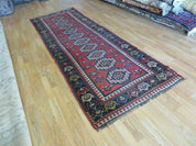 3' 3" X 10' Hand-Knotted Antique Handmade Caucasian Kazak Wool Runner Rug