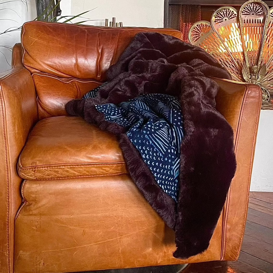 Luxe Chocolate Fur Throw Blanket