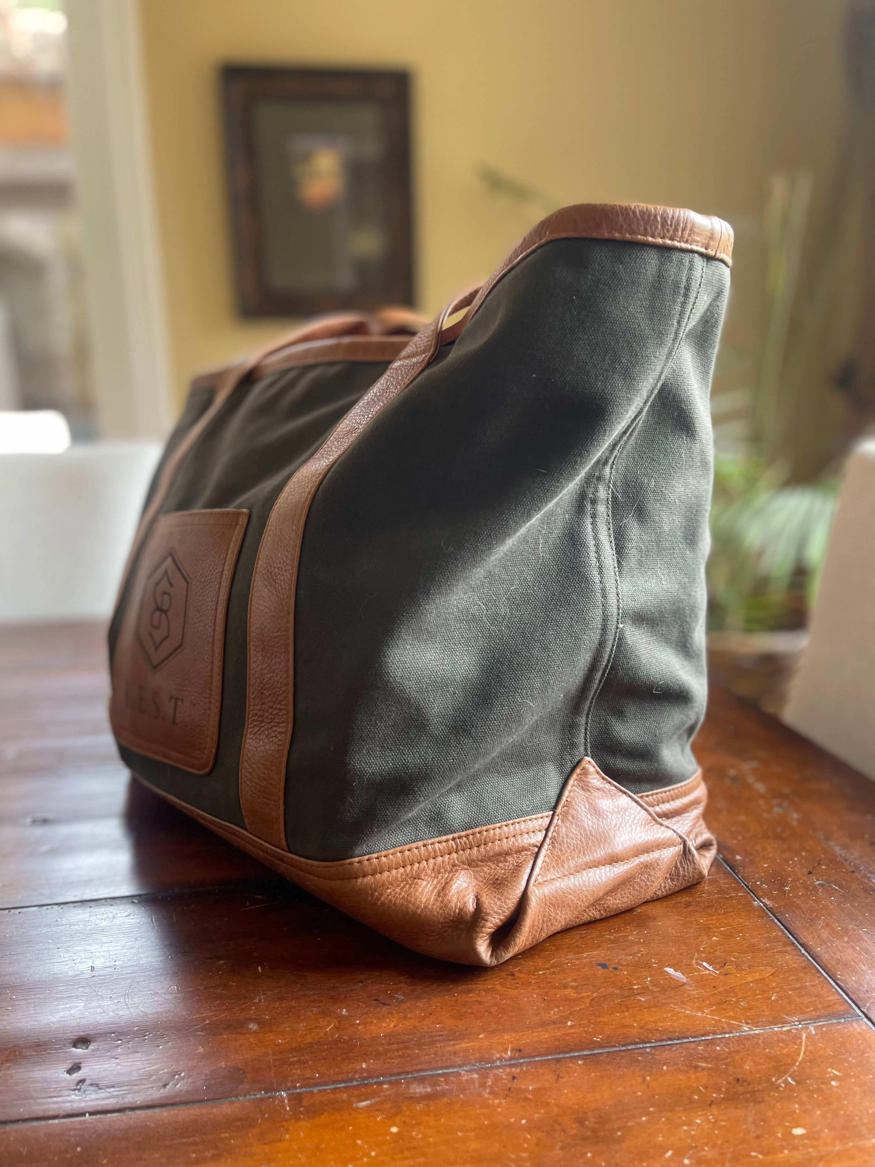 Custom Branded Leather & Canvas Bag | Heavy Duty Canvas Bag