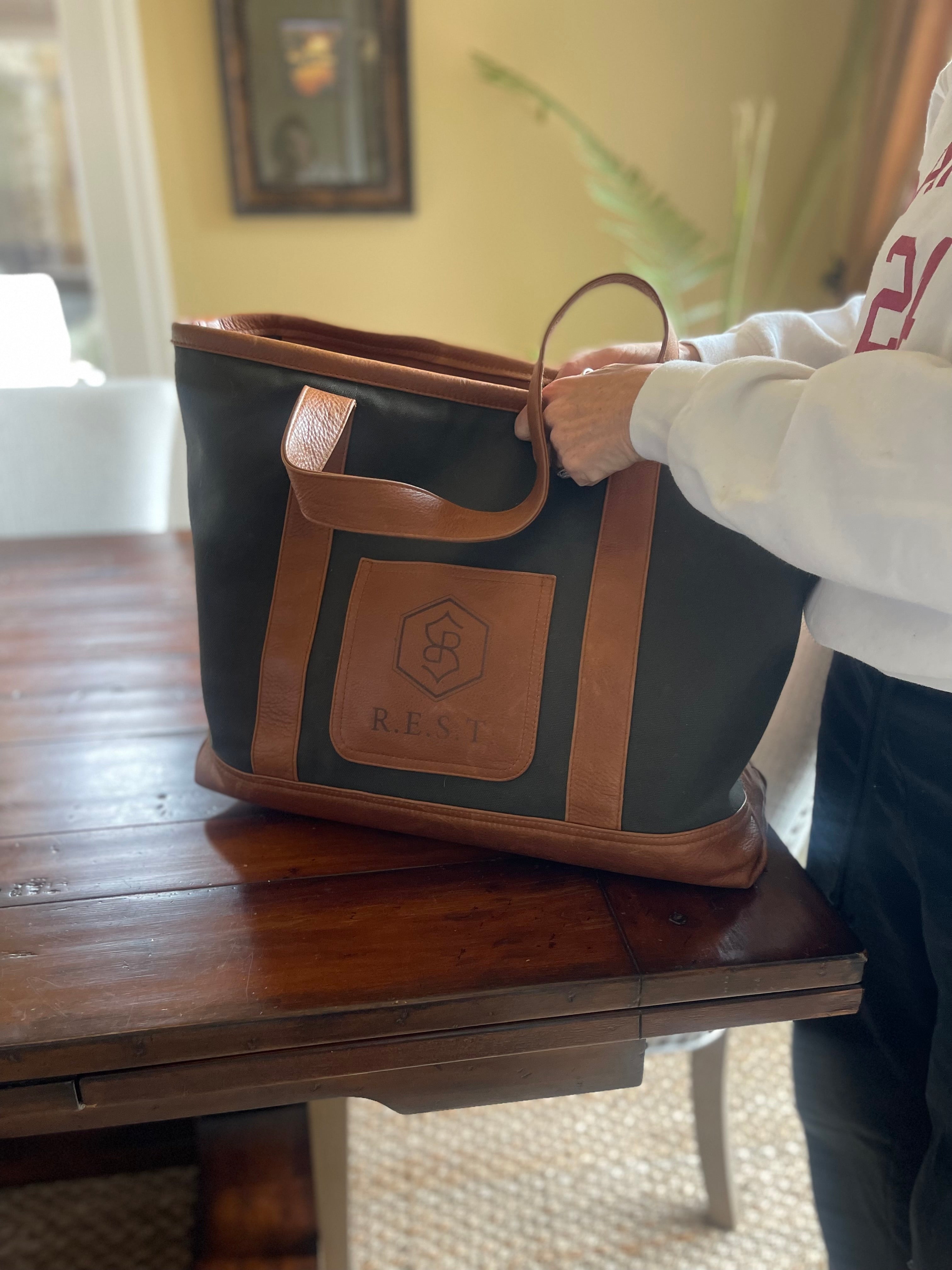 Custom Branded Leather & Canvas Bag | Heavy Duty Canvas Bag