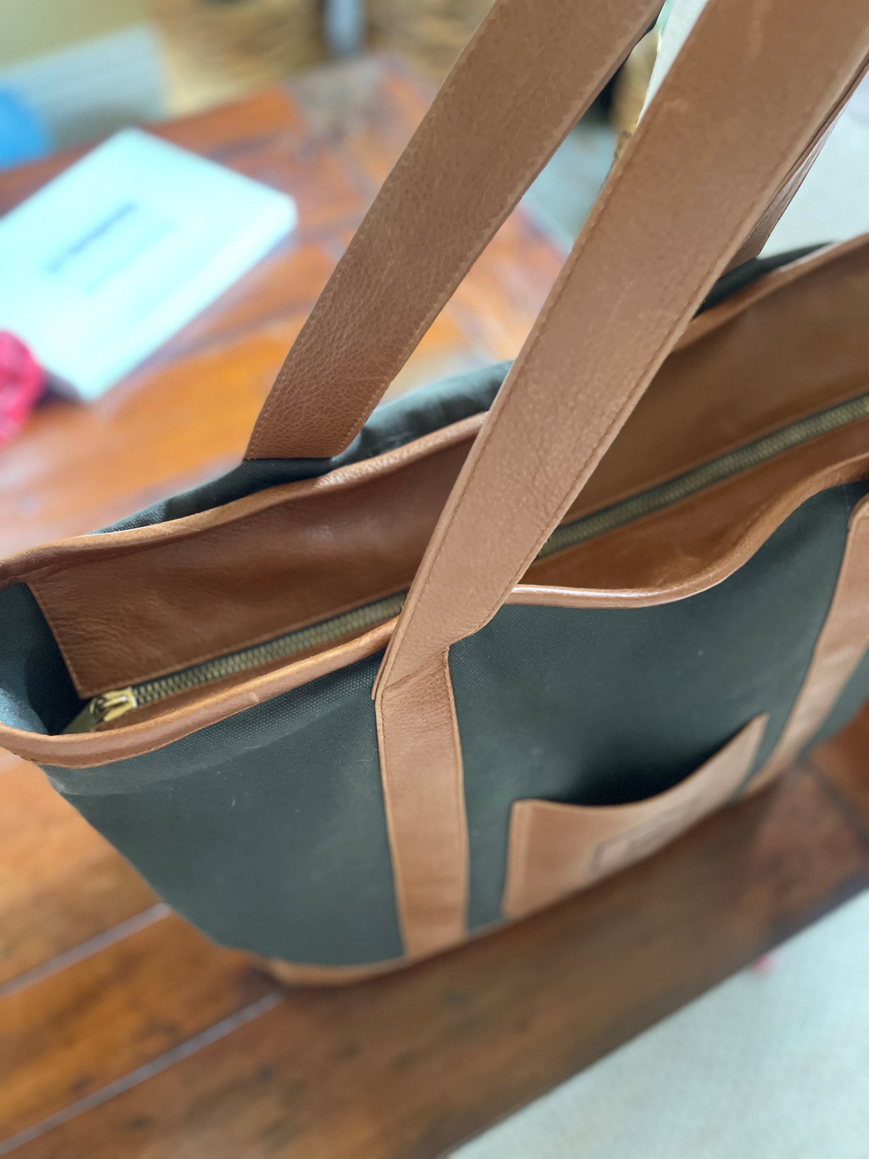 Custom Branded Leather & Canvas Bag | Heavy Duty Canvas Bag