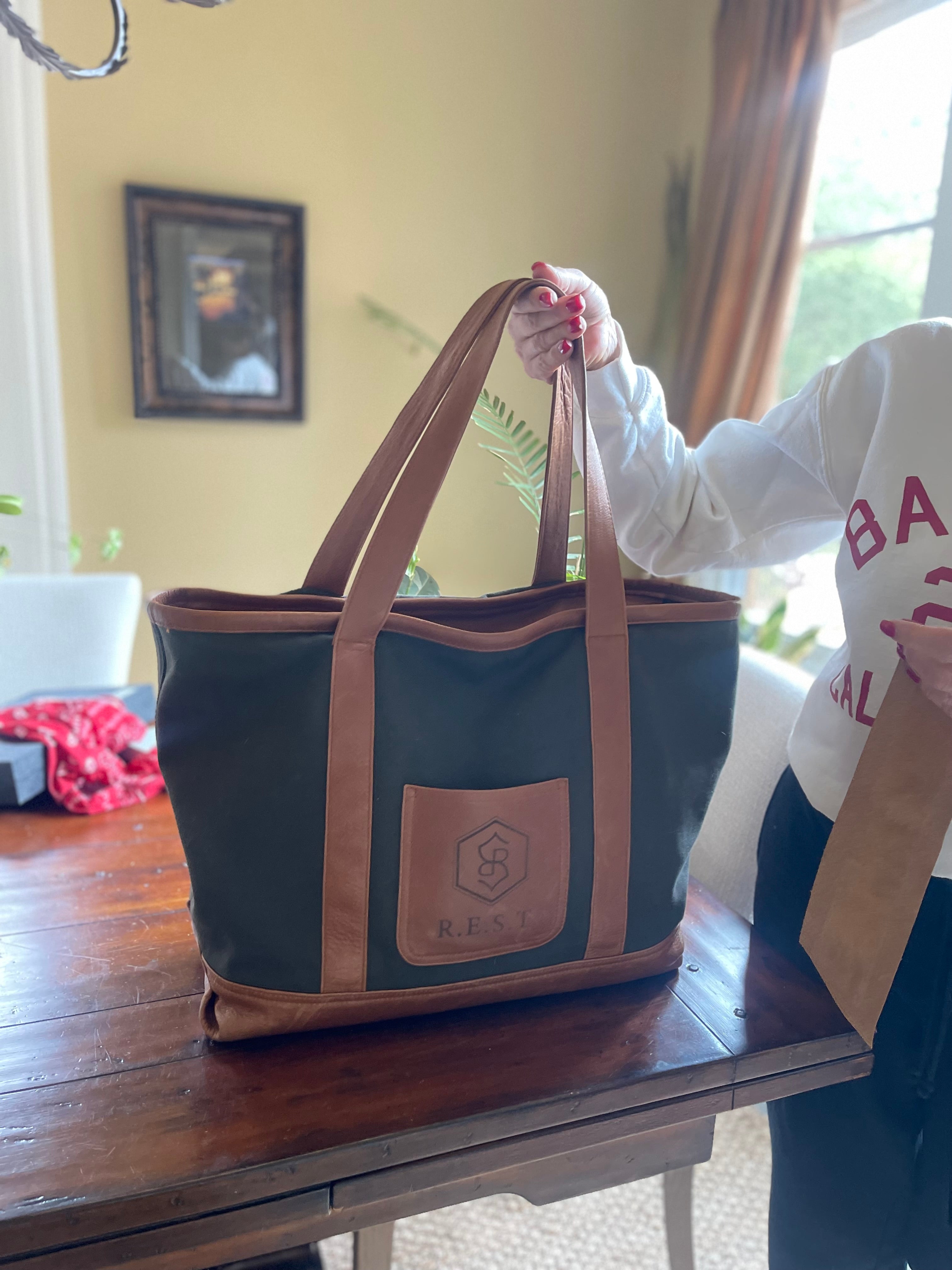 Custom Branded Leather & Canvas Bag | Heavy Duty Canvas Bag