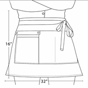 Custom Waxed Canvas Half Apron – Leather Trim Utility Belt for Baristas, Bartenders & Artists