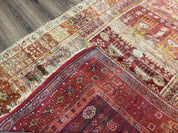 Antique Turkish Melas Rug 4x7, Tribal Geometric Unique Collectible Hand Knotted Wool Oriental Carpet, Rare 1920s Rug, Burnt Orange Red