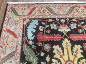 Peshawar Rug, 6x9 Rug, Hand Knotted Wool Area Rug, Black and Silver Rug, Unique Oriental Carpet, Handmade, Medium Sized Rug, Persian Rug