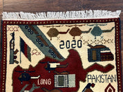 Afghan War Rug 2 x 2.6, Guns Tanks Helicopters