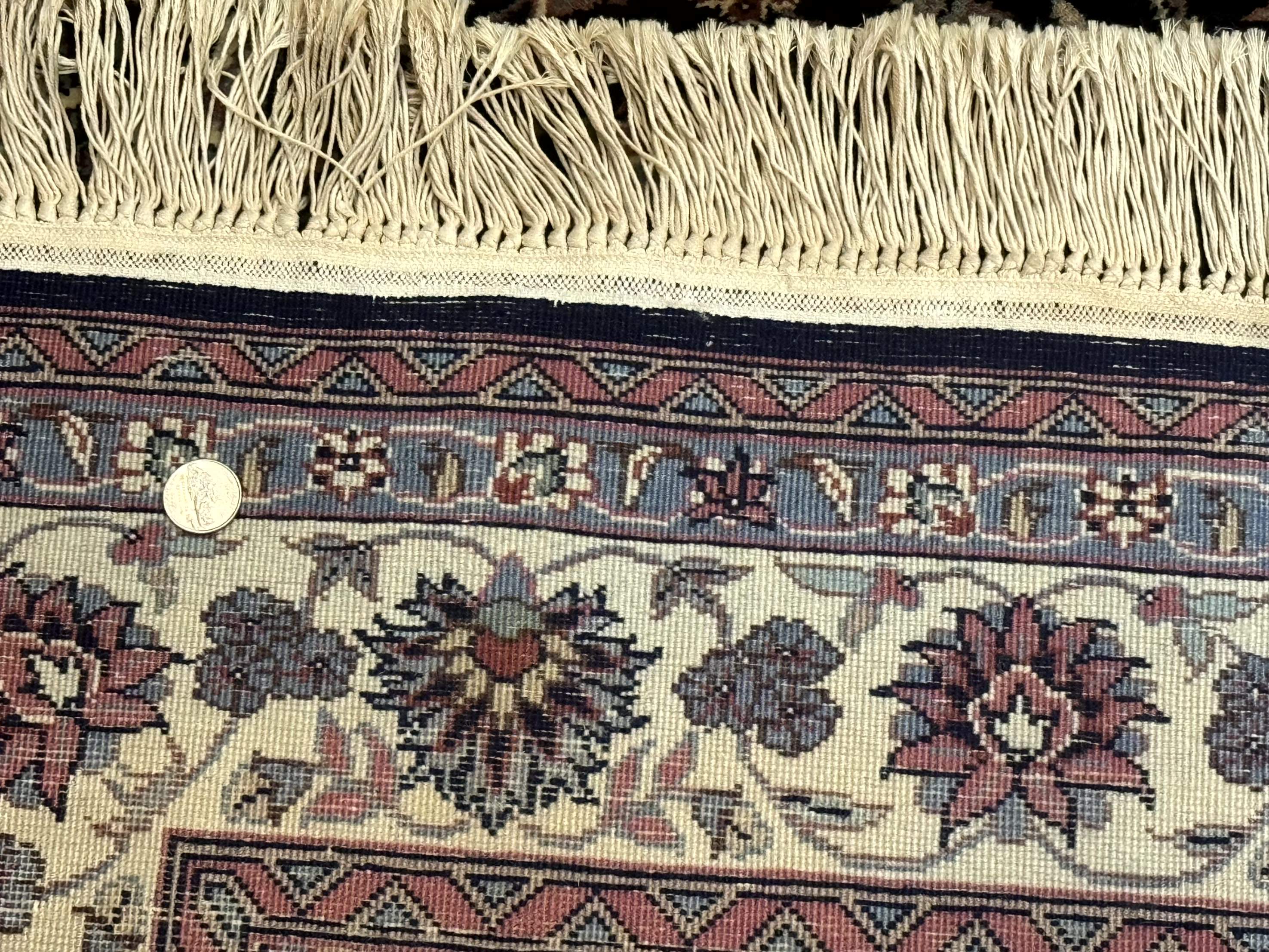 Sino Persian Rug 4x6, Navy Blue and Cream, Floral Allover Oriental Carpet