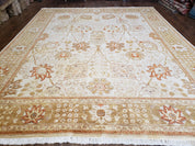 8x10 Oushak Rug, Pakistani Peshawar Wool Carpet, Beige Tan