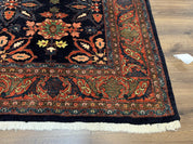 Wonderful Persian Rug 7x10, Navy Blue and Red, Allover Floral Pattern, Bidjar Carpet, Authentic Oriental Rug 7 x 10, Wool Hand Knotted Rug