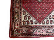 4 X 6.5 Antique Handmade Wool Rug Paisley Boteh Design Tribal Rug Red Ivory