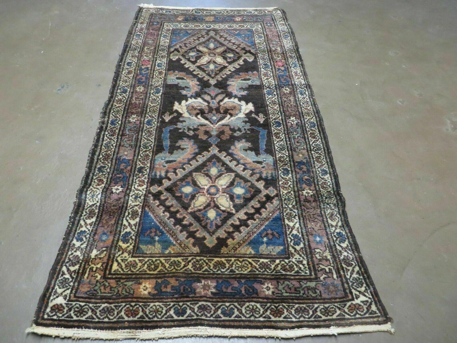 3' X 6' Antique Handmade India Floral Oriental Wool Rug Veg Dyes Nice