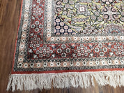 5x8 Indian Kashmiri Silk Rug with Gold Threads