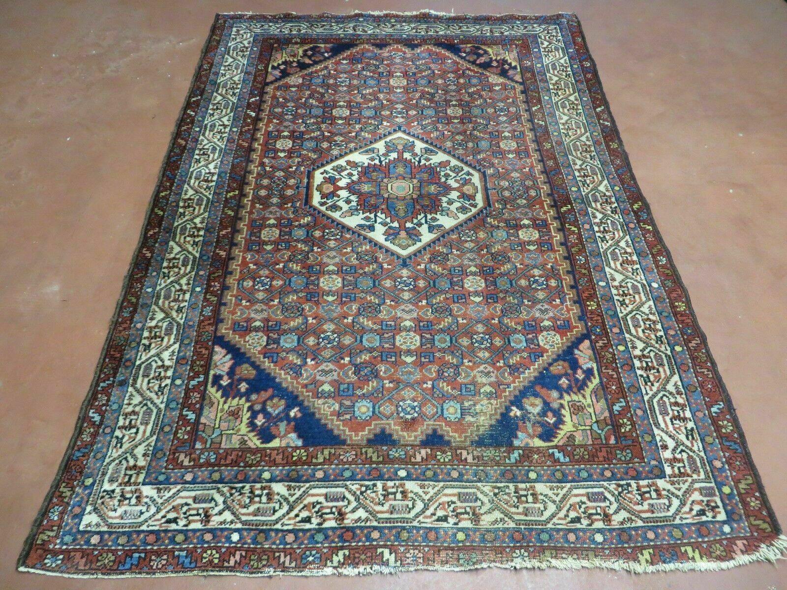 4' X 7' Antique Handmade Turkish Sivas Floral Oriental Wool Rug Organic