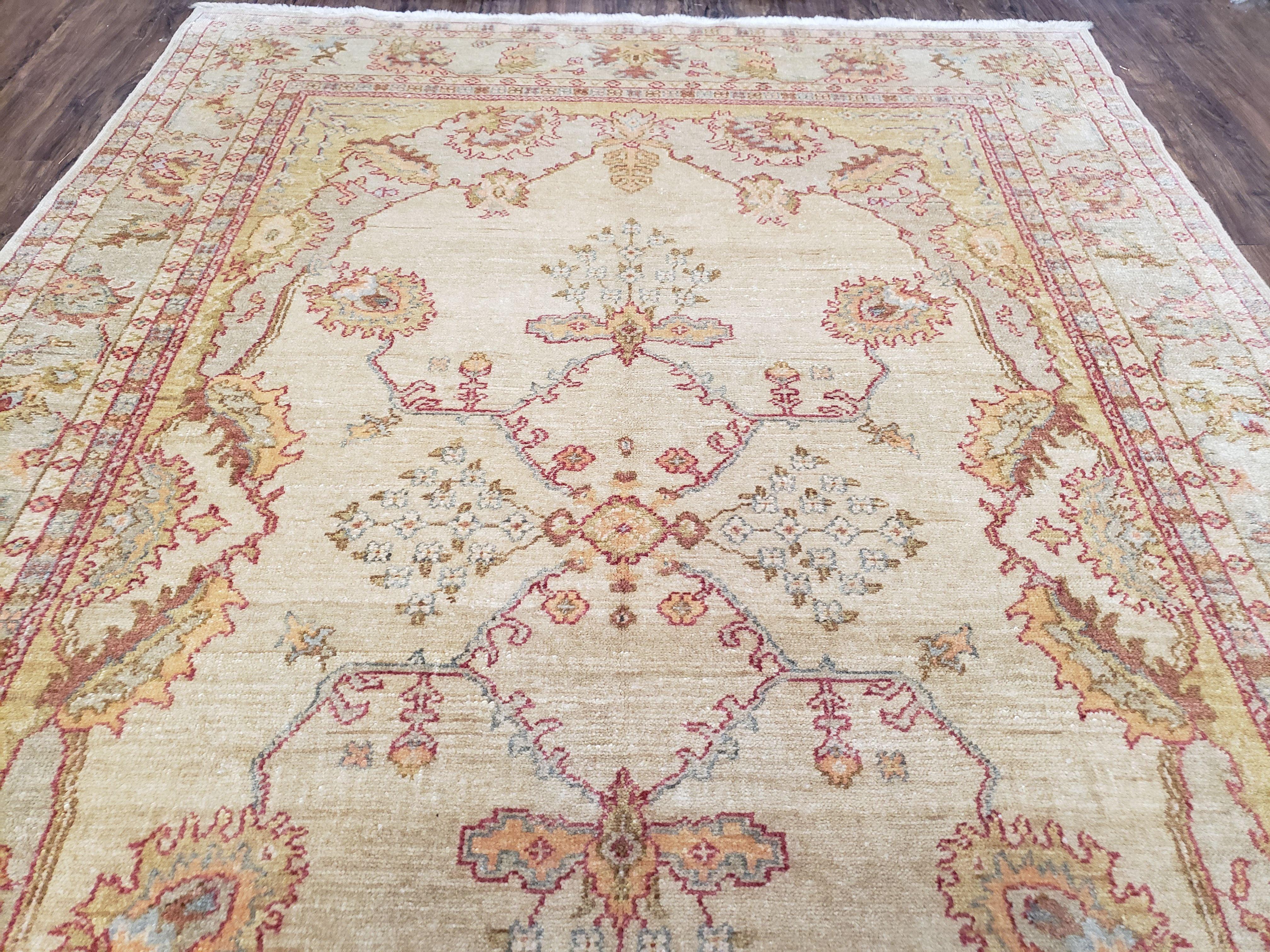 6x9 Turkish Oushak Rug, Wool Rug, Hand Knotted