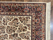 Karastan Rug 8' 8" x 12', Ivory Sarouk #760, Original Karastan Carpet 700 Series, Wool Karastan Area Rug, USA Made, Large Karastan w/ Label