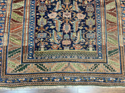 Caucasian Kalegy Rug 6x11, Wide Runner, Wool Hand Knotted Carpet, Navy Blue Tribal Rug, 1920s Antique Rug, 6 x 11 Oriental Carpet