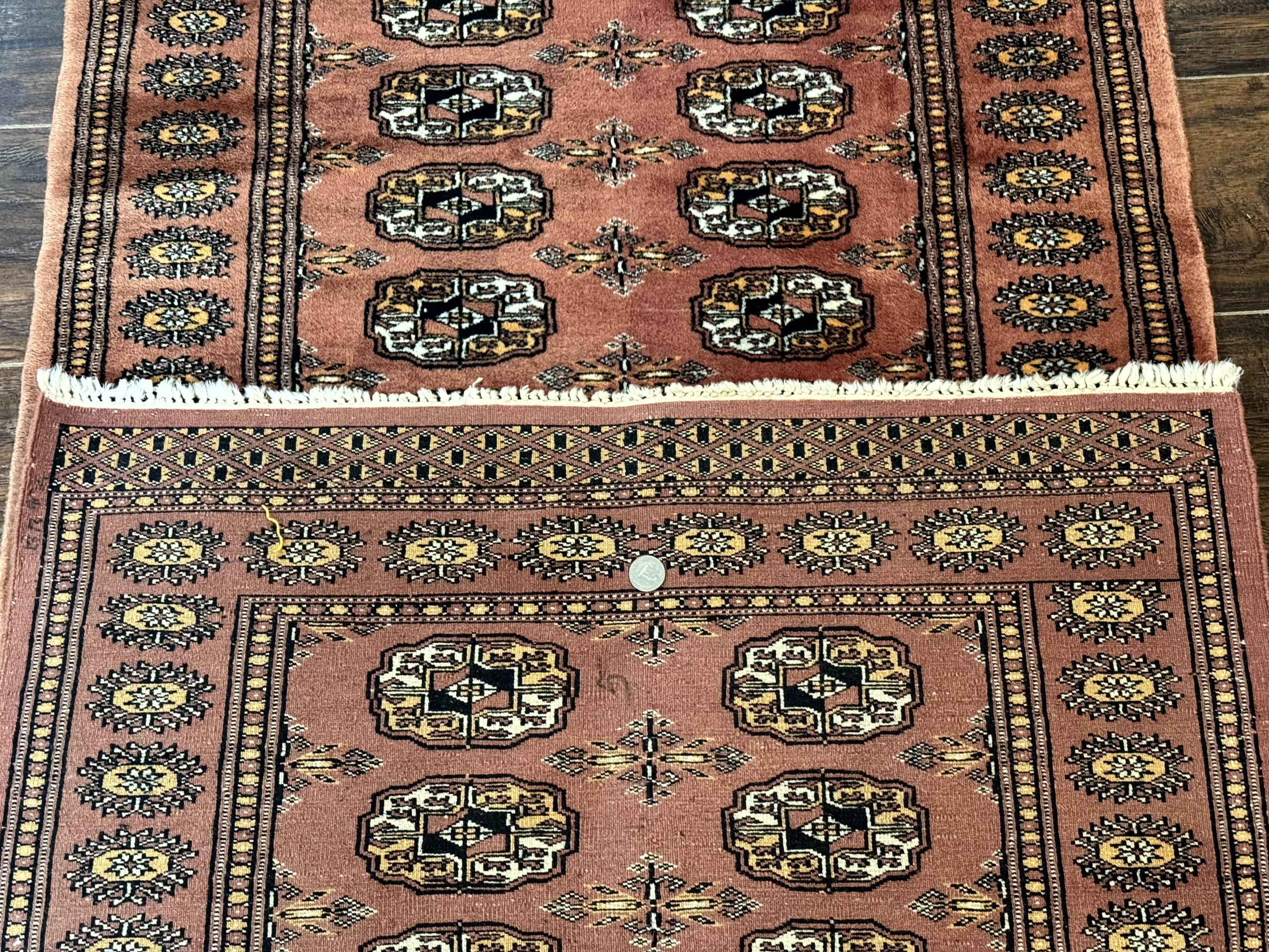 Pakistani Turkoman Bokhara Runner Rug 2.8 x 12, Oriental Runner for Hallway