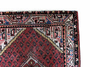 4x6 Antique Rug Handmade Wool Rug Organic Dyes Red Ivory Red Tribal Rug Boho Rug