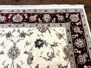 Ivory and Burgundy Pak Persian Rug 6x9