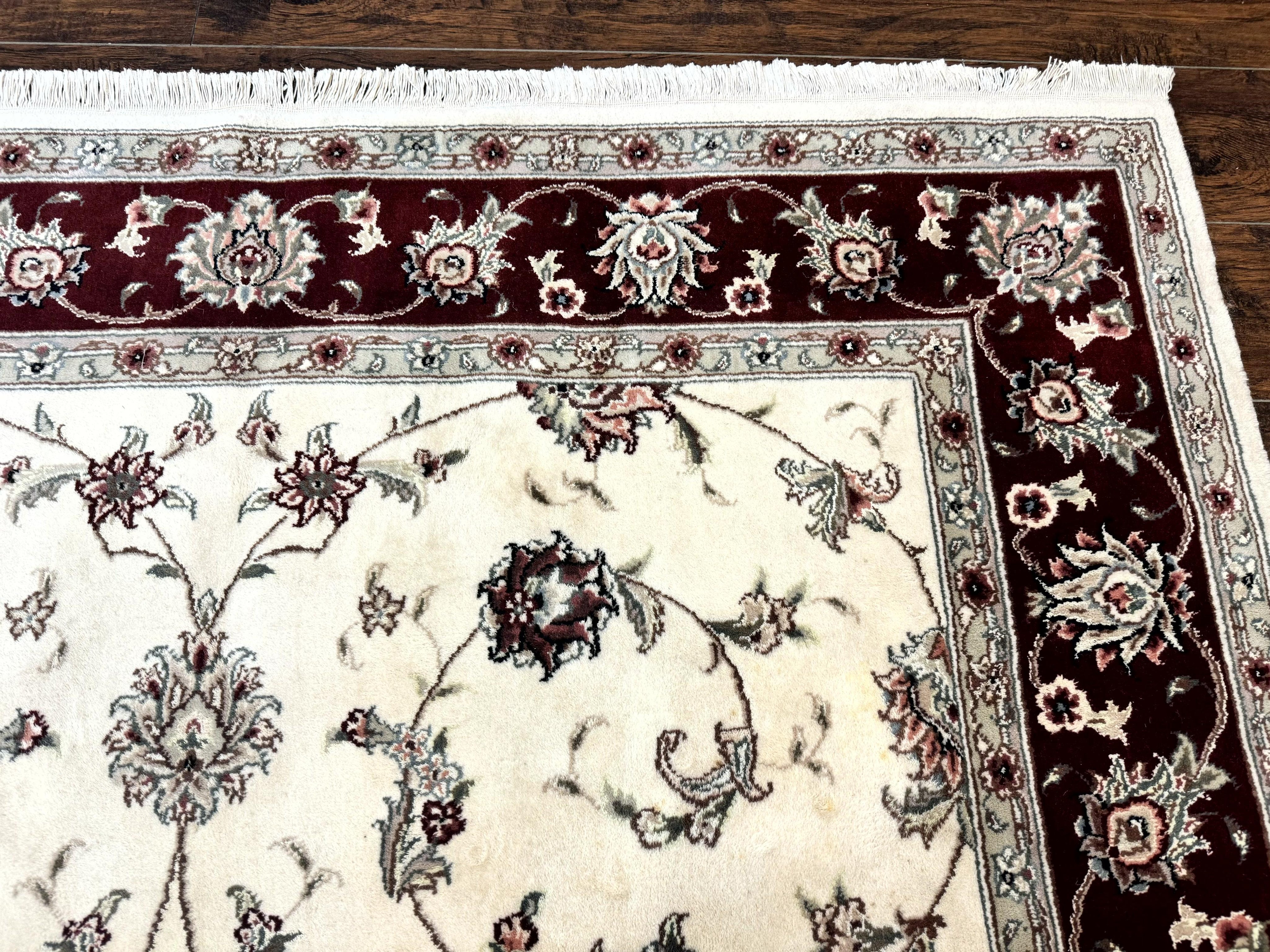 Ivory and Burgundy Pak Persian Rug 6x9