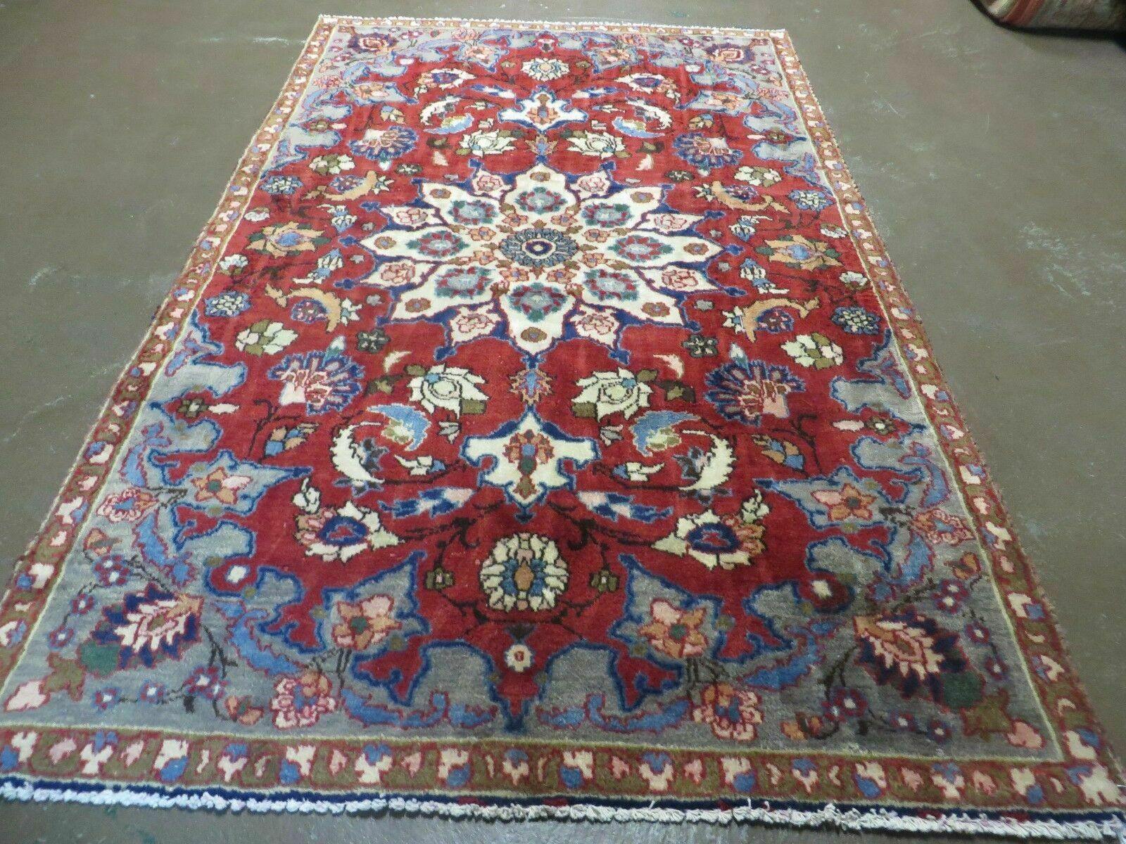 4' X 6' Antique Handmade India Floral Oriental Wool Rug Vegetable Dyes #120