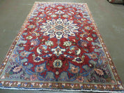 4' X 6' Antique Handmade India Floral Oriental Wool Rug Vegetable Dyes #120