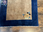 Chinese Rug 3x5, Antique Peking Art Deco Carpet, Simple Design