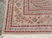 Stunning Oversized Sino Persian Oriental Rug 12x15, Hand Knotted Wool & Silk Palace Sized Carpet, Mahi Pattern, Very Fine, Peach Beige, Wow