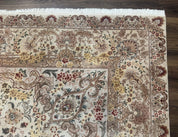 Sino Persian Rug 8x12, Wool & Silk, Traditional Elegant Carpet, Fine 200 KPSI