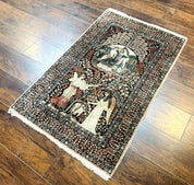 Stunning Sino Persian Pictorial Rug 2.7 x 4, Garden of Eden Adam & Eve Tree of Life Design, Extremely Fine 580 KPSI, Masterpiece
