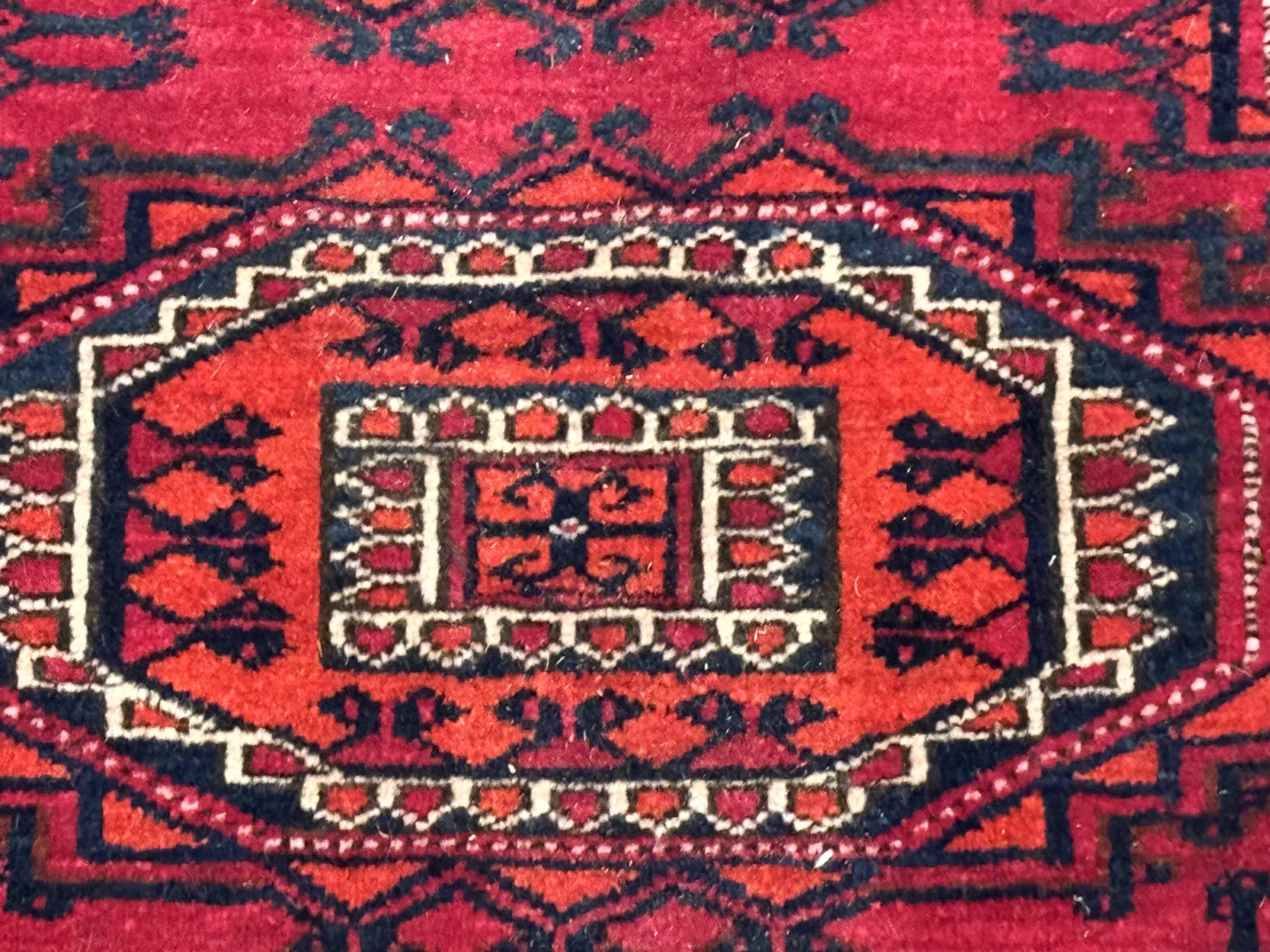 Antique Turkoman Salor Rug, Turkoman Textile, Fine 400 KPSI, Red, Persian Tribal Rug