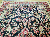 4' X 6' Antique Handmade India Floral Oriental Wool Rug Carpet Organic Blue