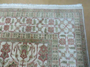 8' 5" X 12' Handmade India Agra Floral Oriental Wool Rug Tea Washed Carpet Nice