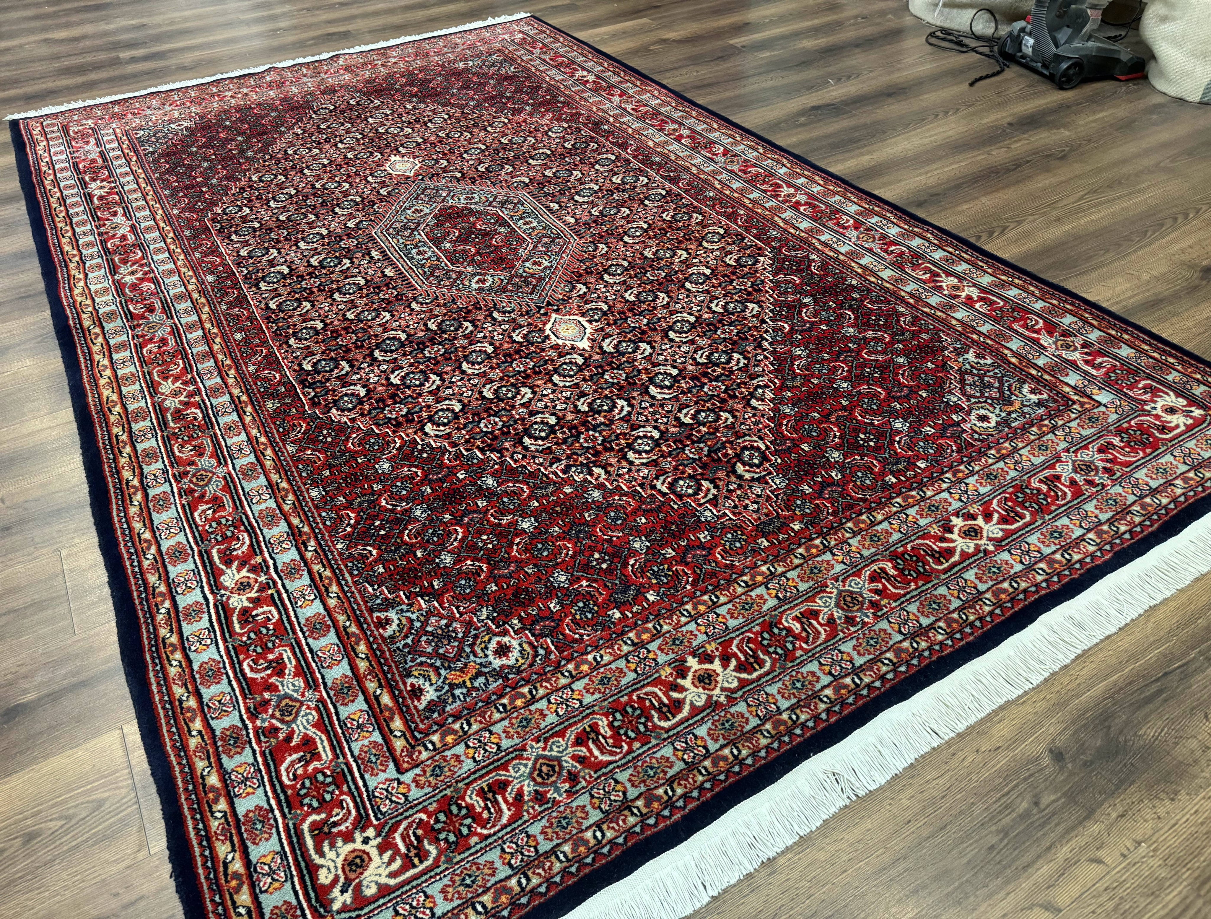Indo Persian Bijar Rug 6x9, Hand Knotted Wool Carpet