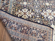 Navy Blue Persian Kashan Rug, Hand-Knotted, Wool, 4' 8" x 7' 4", Pair B