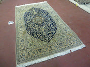 4' X 6' Handmade Ultra Fine India Floral Oriental Wool Silk Rug Hand Knotted